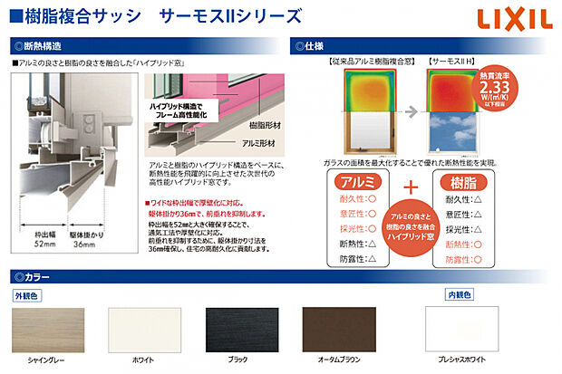 【窓サッシ仕様】 アルミと樹脂の高断熱ハイブリッド窓です!