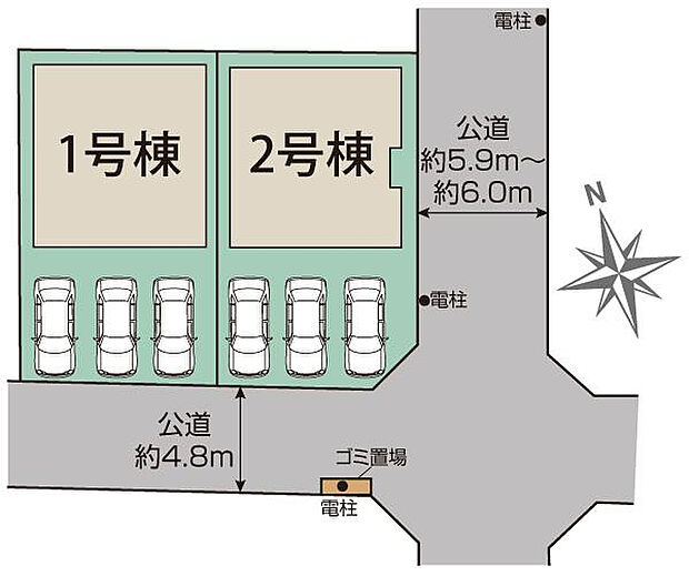 福島市東中央二丁目2棟 区画図