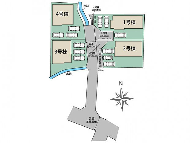 福島市方木田古屋敷4棟 区画図