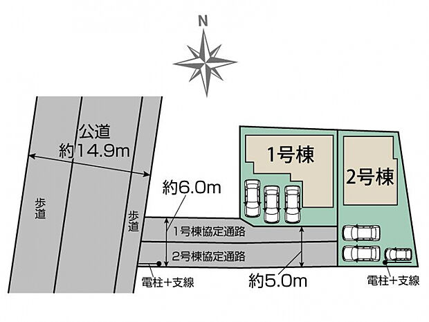 郡山市安積荒井三丁目2棟 区画図