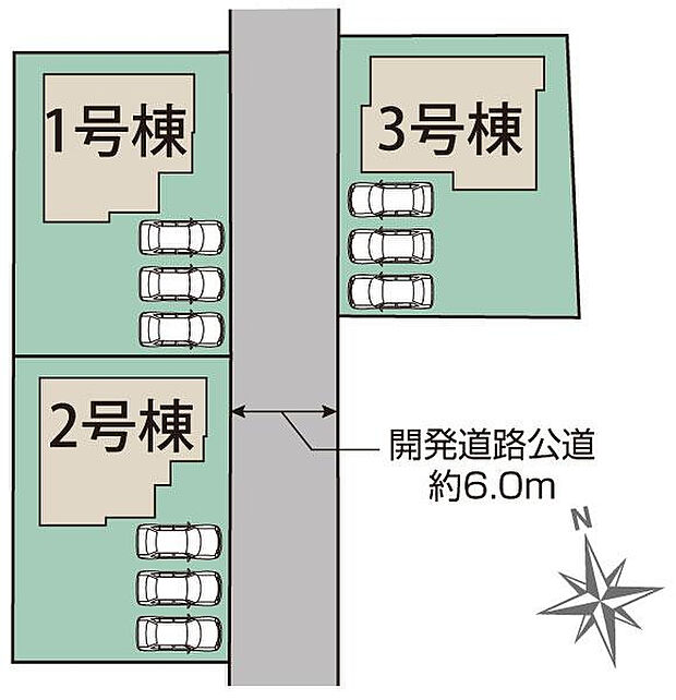 甲府市里吉4丁目3棟　区画図