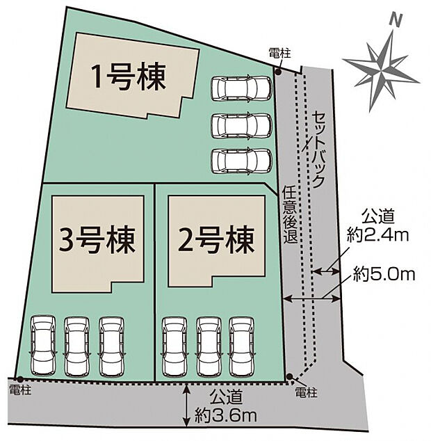一宮市萩原町西宮重3棟 区画図