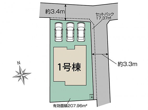 北名古屋市六ツ師南屋敷1棟 区画図