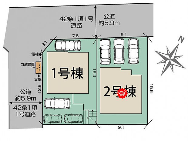 枚方市香里ケ丘8丁目2棟 区画図