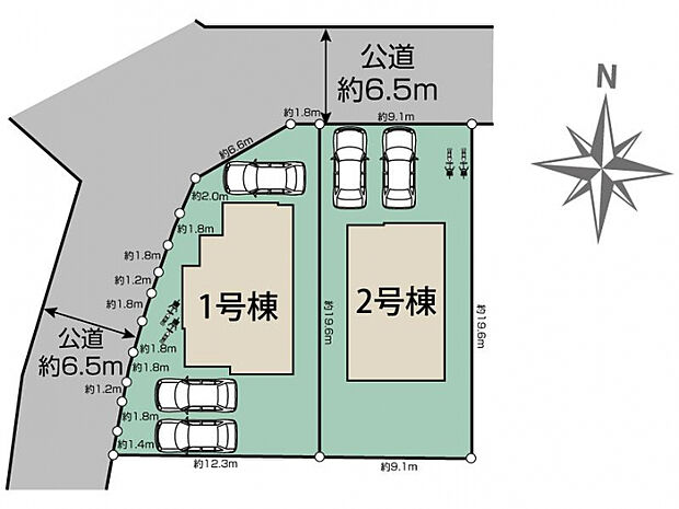 奈良市藤ノ木台3丁目2棟 区画図