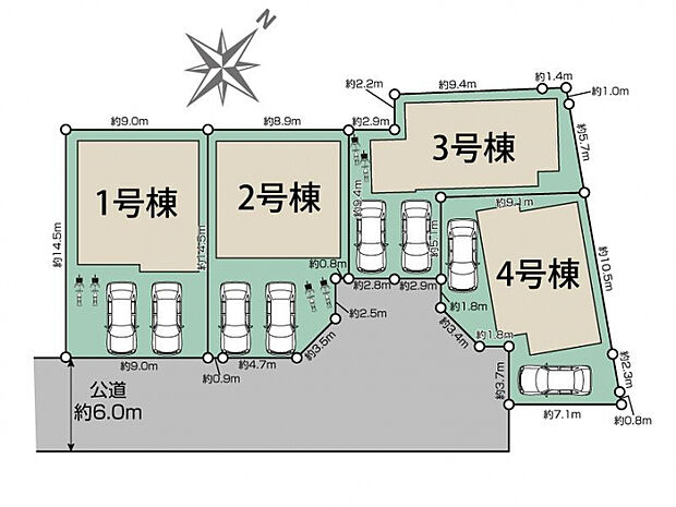 高石市東羽衣6丁目4棟 区画図