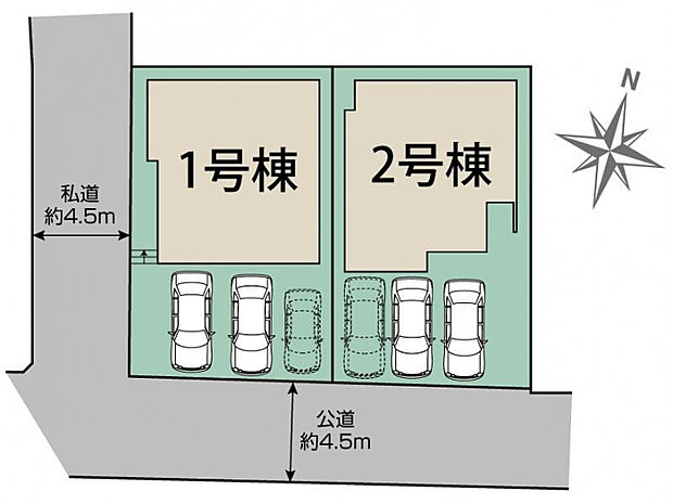熊本市東区沼山津3丁目2棟 区画図