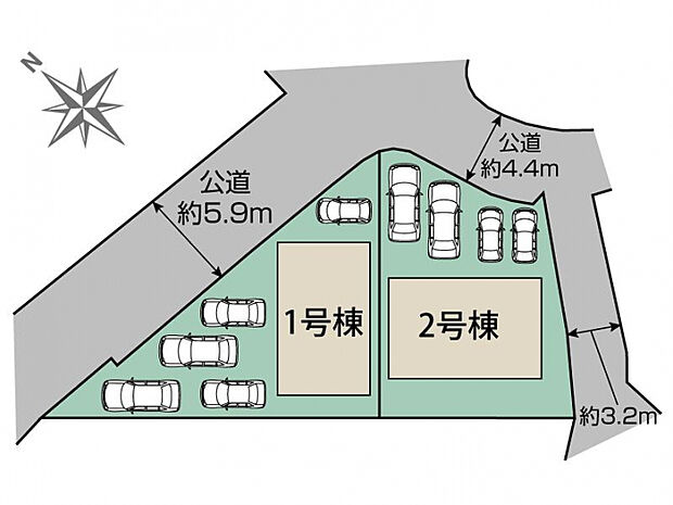うるま市川田2期2棟 区画図