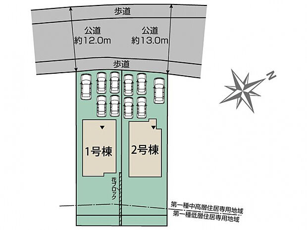 八重瀬町上田原2棟 区画図