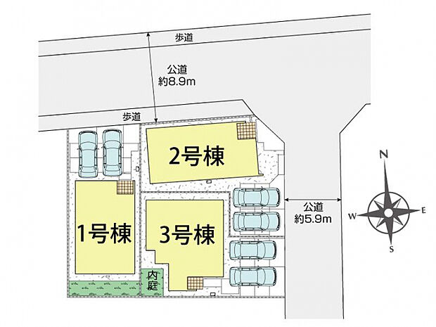 岡山市北区平田3棟 区画図