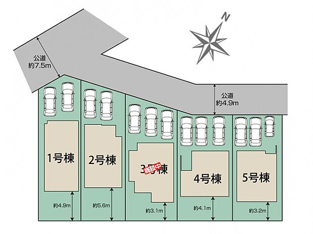 岡山市南区福島2丁目5棟 区画図