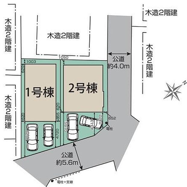 通風採光良好の角地♪個性溢れる全2棟!前面道路も広くお車の出し入れもスムーズです!カースペースは2台分(車種による)♪