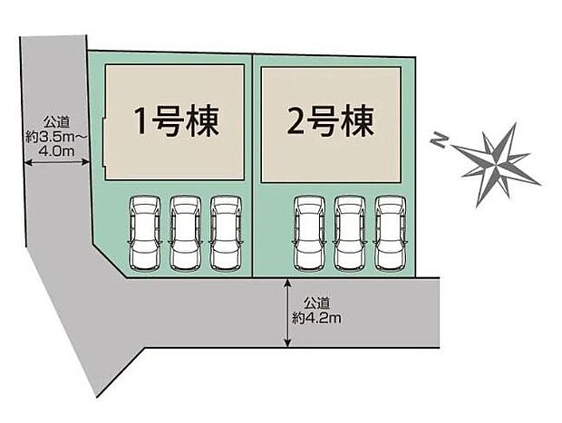 敷地３９坪超え♪カースペースはゆとりの３台駐車可能。駐輪場として、来客時や将来お子様も車を持たれた時など何かと重宝します。物置スペースとしての利用も◎♪