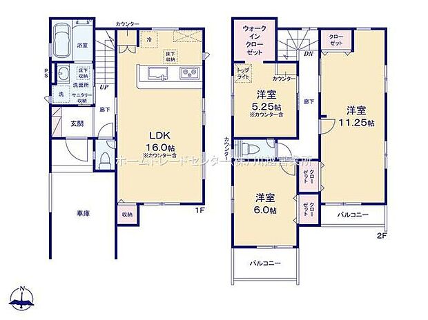 (1号棟)、3LDK、土地面積102.14m2、建物面積112.19m2