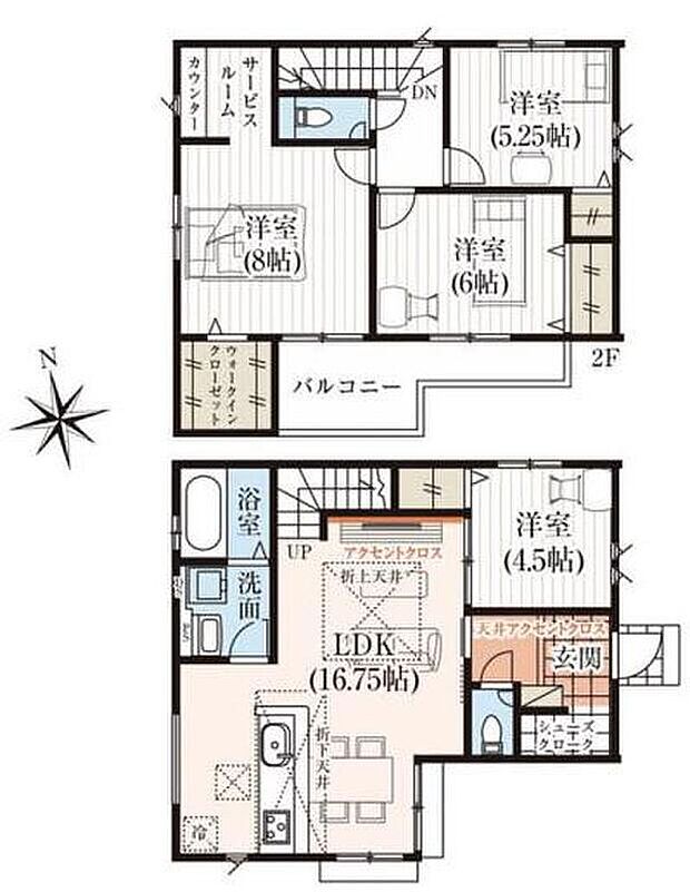 (１号棟)、4LDK、土地面積224.44m2、建物面積101.01m2
