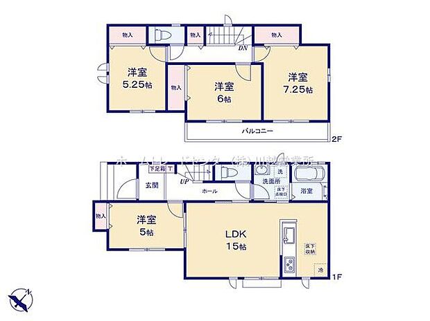 (A号棟)、4LDK、土地面積104.78m2、建物面積95.32m2
