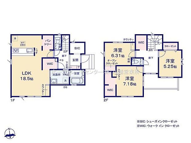 (１号棟)、3LDK、土地面積132.24m2、建物面積104.96m2