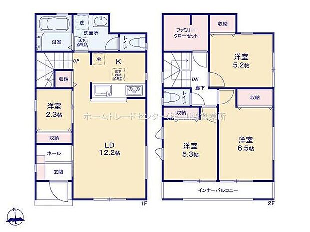 【4LDK】☆ファミリークローゼット付き☆
収納力たっぷりのファミリークローゼットは家族の強い味方。シーズンオフのお洋服や靴、キャンプ用品やスポーツ用品など、かさばるけど大切なものもしっかり片付けられます♪