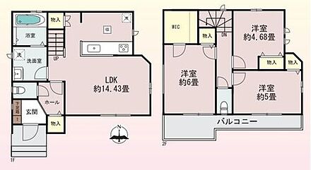 ご家族との自然なコミュニケーションが生まれるリビングイン階段を採用！暖かい光が降り注ぐ、温もりあふれるお住まいです♪キッチンパントリー・主寝室にWICを設置しました！ 