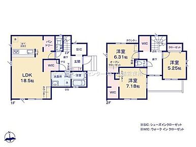 ゆったり寛げる充分な広さのワンフロアタイプ１８帖超LDK♪ご家族が自然と集まる穏やかな暮らしがイメージできますね！WIC３カ所・パントリー・SIC完備で収納も豊富です♪ 