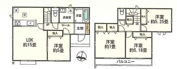 【4LDK】☆全居室２面採光☆
南からの陽射しをたっぷり取り込むので日照時間が長く、部屋全体が明るく暖かくなります。ご家族それぞれお好みのお部屋でおくつろぎいただけますね♪