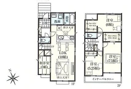 （建物面積:インナーバルコニー1.24m2含む）☆ゆとりのリビング＋和室☆リビングに隣接する和室を開放すると２１帖超えの大空間に！応接間としては勿論キッズコーナーやお昼寝コーナーにも最適♪ 