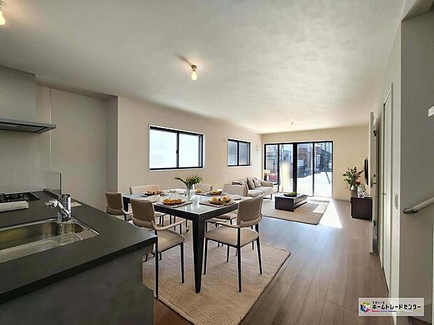 ≪1号棟≫人と人とのつながりをデザインするリビング空間♪
※こちらはCGで画像を生成したイメージ画像になります。家具などは付いておりません。