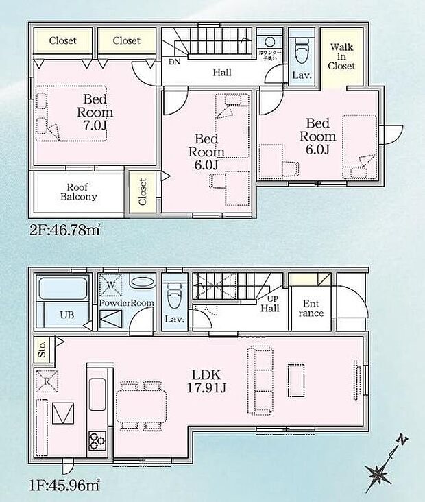 (2号棟)、価格4950万円、3LDK、土地面積115.4m2、建物面積92.74m2
