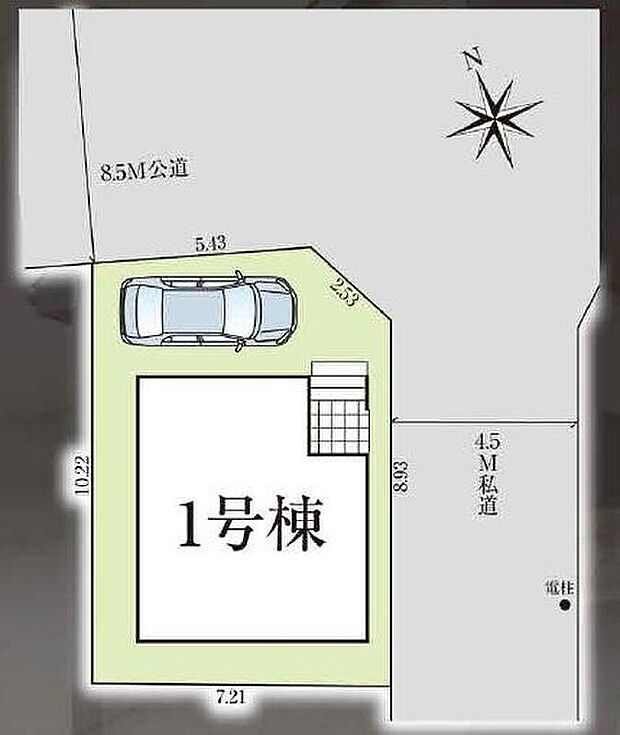 ≪全体区画図≫
北東角地☆道幅の広い角地なので明るく開放感に溢れた好立地です！お車の出し入れもラクラク♪