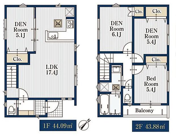 (3号棟)、価格5980万円、4LDK、土地面積 91.44m2、建物面積 87.97m2