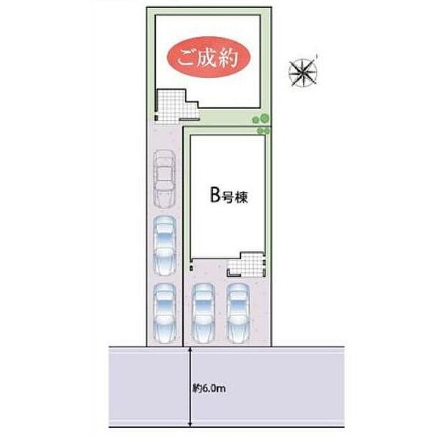 閑静な住宅街の全2棟♪スーパー徒歩6分でお買物も便利◎お車は【B号棟:2台】駐車可能です☆