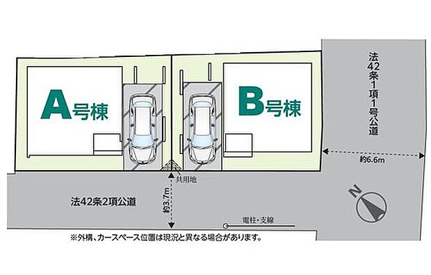 ≪区画図≫
雨の日も安心のビルトインガレージ♪前面道路は車通りが少ないため、駐車の際にも慌てることがなく安心です♪