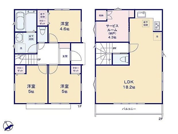 (3号棟)、価格6280万円、3LDK+S、土地面積85.08m2、建物面積82.8m2