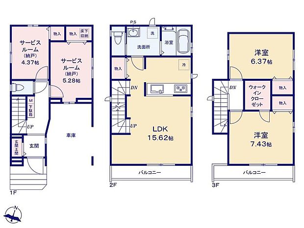 (A号棟)、価格6690万円、2LDK+2S、土地面積66.25m2、建物面積101.43m2