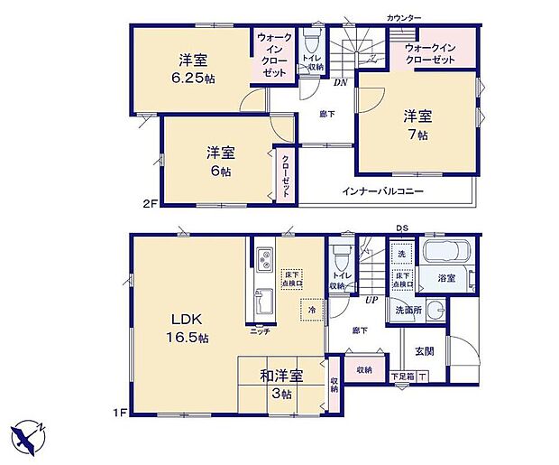 (1号棟)、価格4890万円、3LDK、土地面積107.17m2、建物面積100.6m2