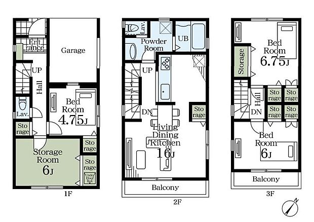 (1号棟)、価格4680万円、3LDK+S、土地面積68.99m2、建物面積107.05m2