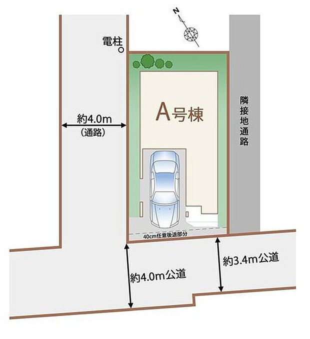 【区画図】☆嬉しい角地物件です☆
大切な車を雨風から守るビルトインガレージ付きで、雨の日のお買い物も濡れずに安心♪京成松戸線「みのり台」駅まで徒歩4分「松戸新田」駅徒歩6分の好立地です☆