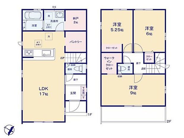 【4LDK】収納豊富な4LDK♪全居室収納完備でお部屋を広くスッキリとお使いいただけます!食品や日用品をしっかり収納できるパントリー付き☆