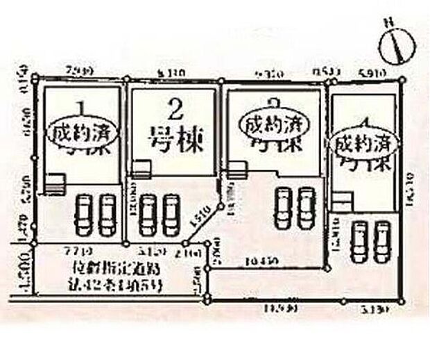 【全体区画図】カースペース2台分(車種による)♪