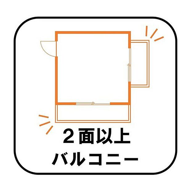 【2面以上バルコニー】時間帯によって変わる陽当たりに合わせて洗濯物を干せば効率UP↑ 家庭菜園などにもスペースを割きやすく、様々な使い方ができますね♪
