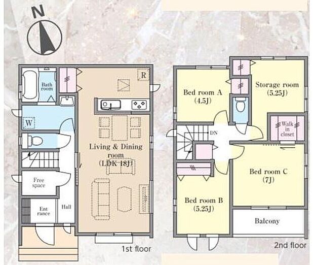 【3LDK+S】フリースペース・ウォークインクローゼット＆サービスルーム（納戸）のある収納豊富なお住まい♪
