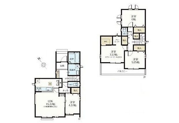 【4LDK】◇リビングと洋室の間の引き戸を開ければ20帖超えの大空間が広がります♪
◇2階のフリースペースは趣味のスペースとしてはもちろん、ご主人様が持ち帰ってきた仕事をするスペースとしてもお使い頂けます♪