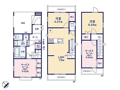◇窓付きで5帖超の広い納戸は居室としても◎多目的に利用可♪
◇家族が集まる15帖LDKは家具配置がしやすいサイズ感♪
◇バルコニーは3ヶ所に設置！日々のお洗濯、プランター栽培にも☆ 