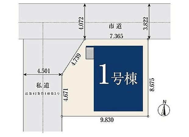 【全体区画図】開放感あふれる角地のお住まいです♪敷地内カースペース完備!前面道路は車通りが少ないため、駐車の際にも慌てることがなく安心です♪