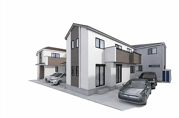 【完成予想図(外観)】※D号棟※
停歩5分圏内に公園が点在するので、小さなお子様のお散歩にも気軽に出掛けられそうです!その日の気分によって行き先を替えてお気に入りを見つけるのも楽しそうです♪