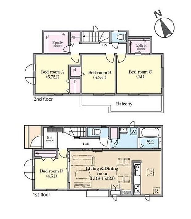 【4LDK】南向きの広々バルコニーは日光浴も楽しめます♪
リビング続きの洋室はキッチンから目が届くので、お子様のお昼寝にも便利です☆