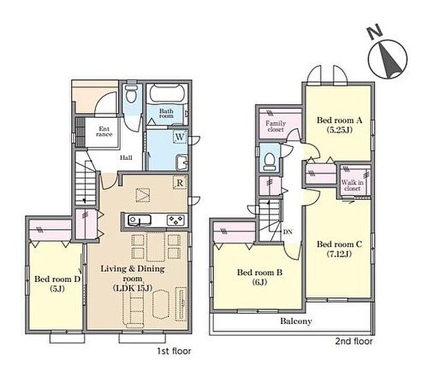 【4LDK】お料理をしながら、ご家族との会話も楽しめる対面システムキッチン採用♪
収納豊富でお部屋スッキリ♪
オールフローリングでお手入れ・お掃除ラクラクです！