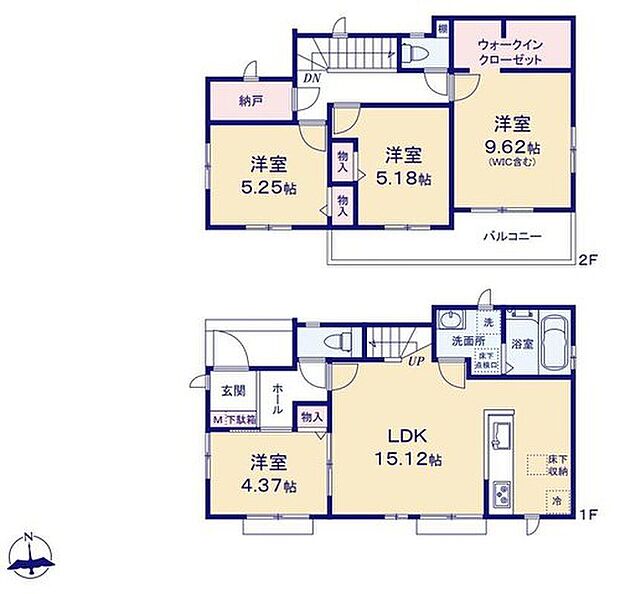 【4LDK+S】ご家族のコミュニケーションを育むリビング階段を採用!
2階には窓付きの納戸を完備!季節家電などもスッキリ収納することができます☆
7帖の主寝室には衣替えもラクになるWIC付き☆