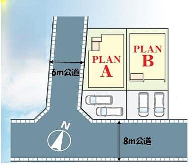 【全体区画図】閑静な低層地域のお住まいです♪貝の花小学校まで徒歩7分で低学年のお子様の登下校も安心♪
スーパーやコンビニも徒歩7分圏内の好立地です♪