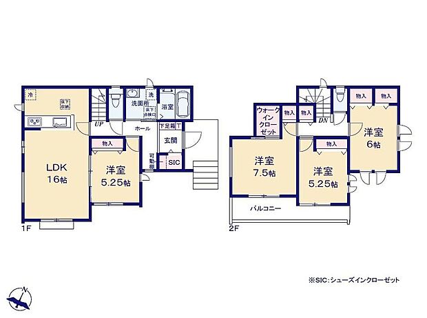【4LDK】全居室南向きの明るいお住まい♪家族の靴やベビーカーなども収納でき、玄関すっきりのSIC付き。主寝室には衣類の管理がラクになるWICも備えています。